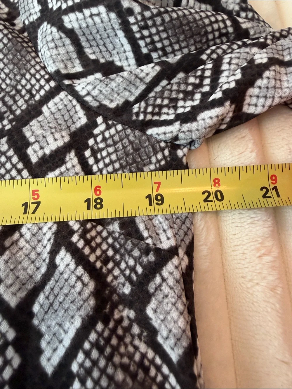 Michael Kors Black & White Snake-Print Zip Front Shirt. Medium